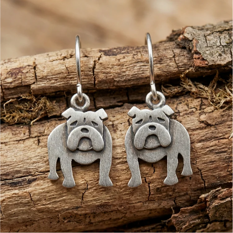 Vintage English Bulldog Earrings - Image 2