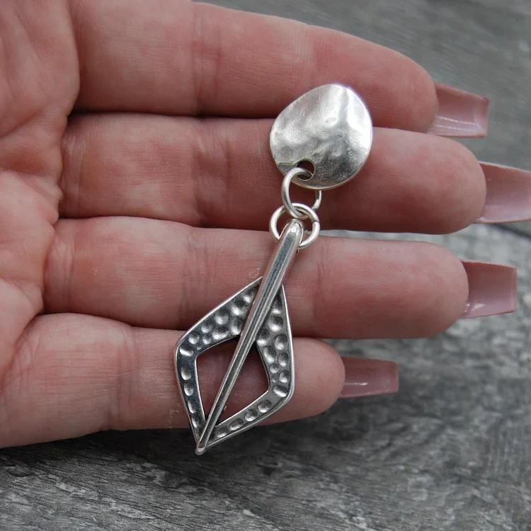 Vintage Exaggerated Hippie Silver Earrings - Image 2