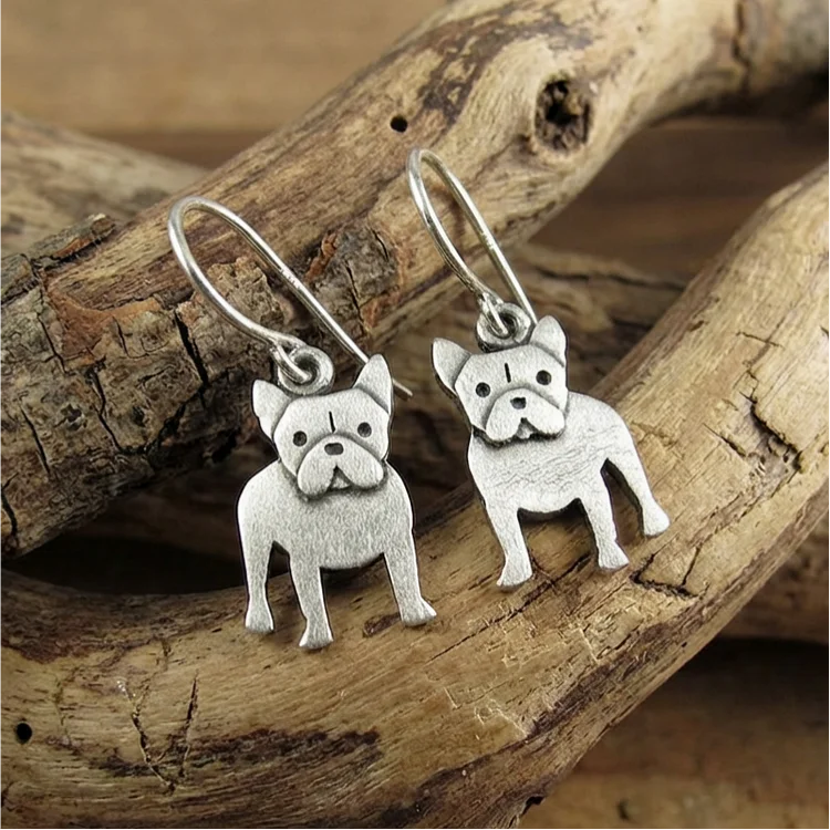 Vintage French bulldog Earrings - Image 2