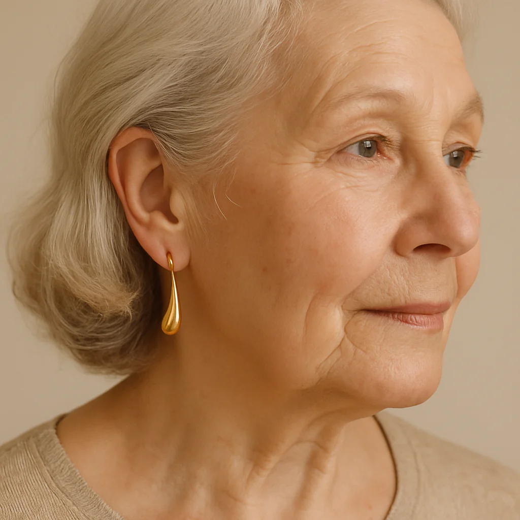 Vintage Gold Earrings "Drop - Image 2