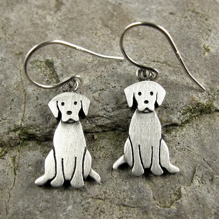 Vintage Golden Retriever Earrings - Image 2
