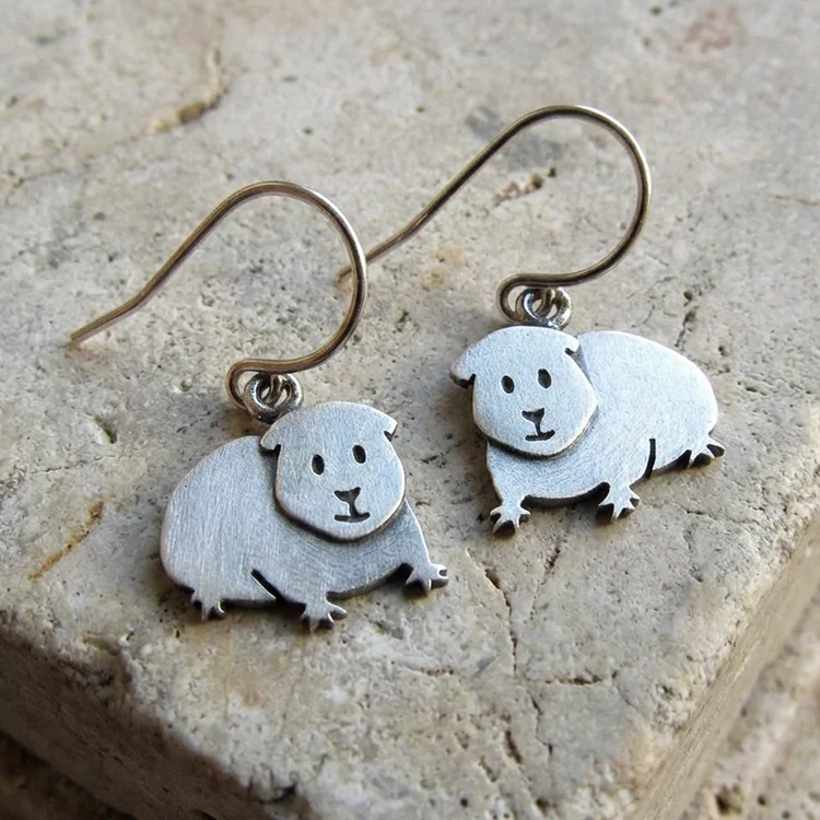 Vintage Guinea Pig Earrings - Image 2