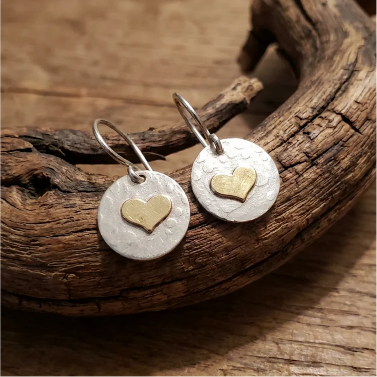 Vintage Heart Earrings - Image 2
