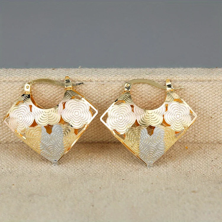 Vintage Heart Shape Hoop Copper Earrings - Image 4