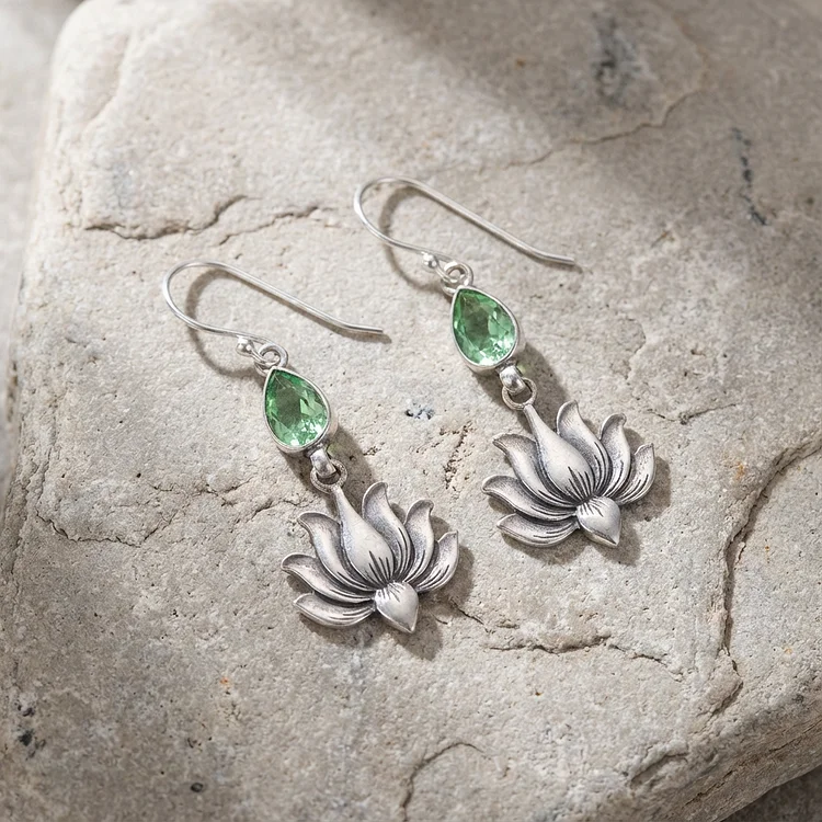 Vintage lotus earrings - Image 4