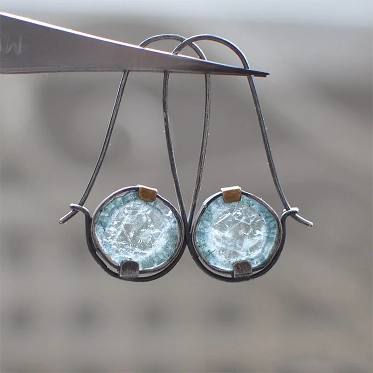 Vintage Ocean Crystal Earrings - Image 3
