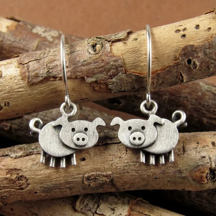 Vintage Pig Earrings - Image 2