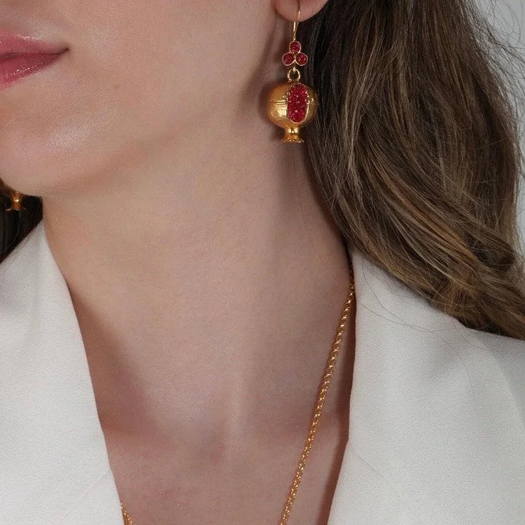 Vintage Pomegranate Design Earrings - Image 3