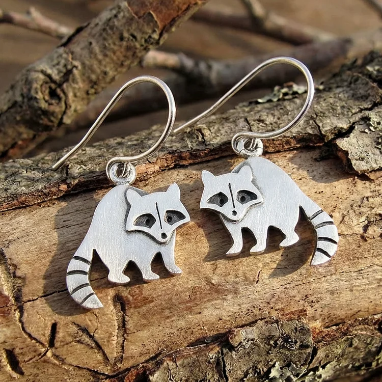 Vintage Raccoon Earrings - Image 2