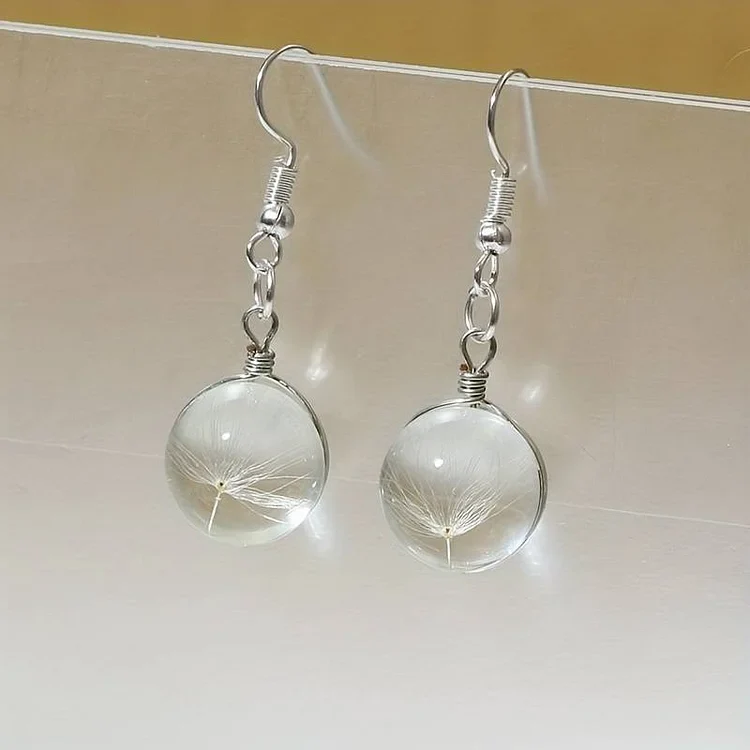 Vintage Rounded Dandelion Wish Earrings - Image 3
