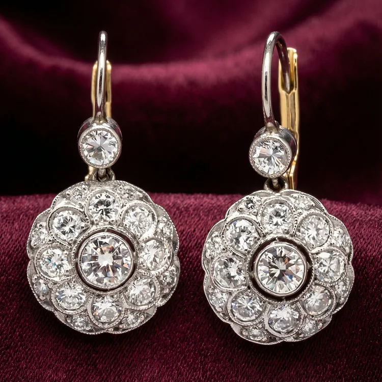 Vintage Rounded Mandala Crystal Earrings - Image 3