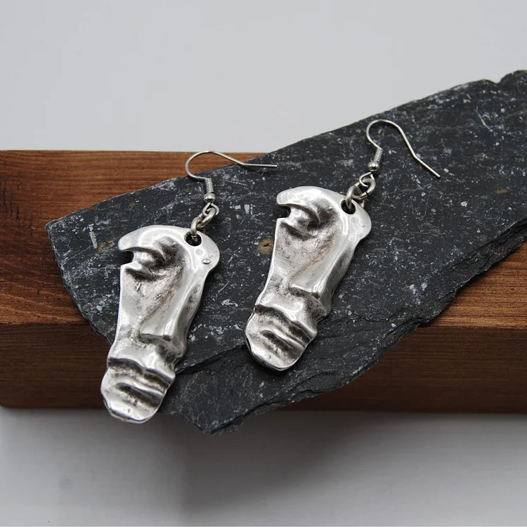 Vintage Silver Face Earrings - Image 4