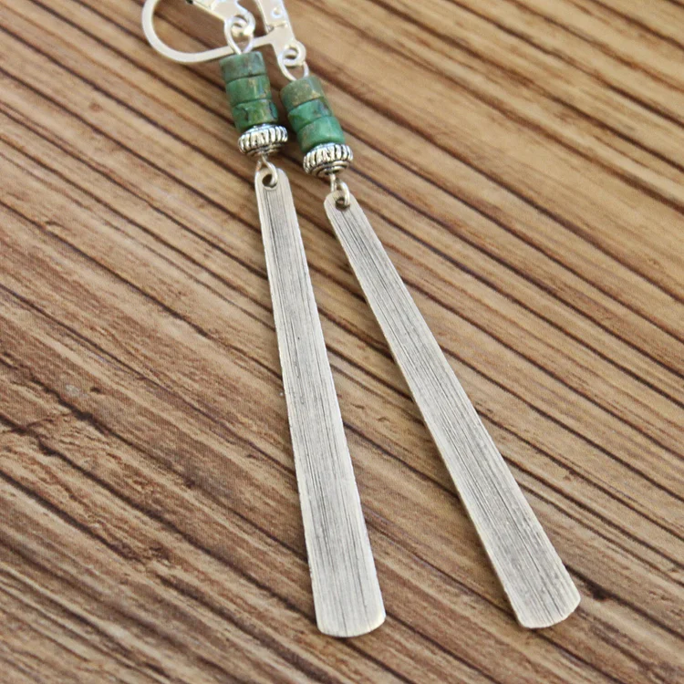 Vintage Turquoise Long Bobo Earrings - Image 4