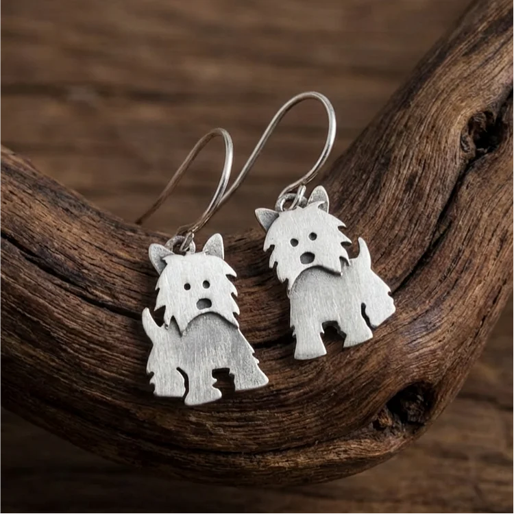 Vintage Westie Earrings - Image 2