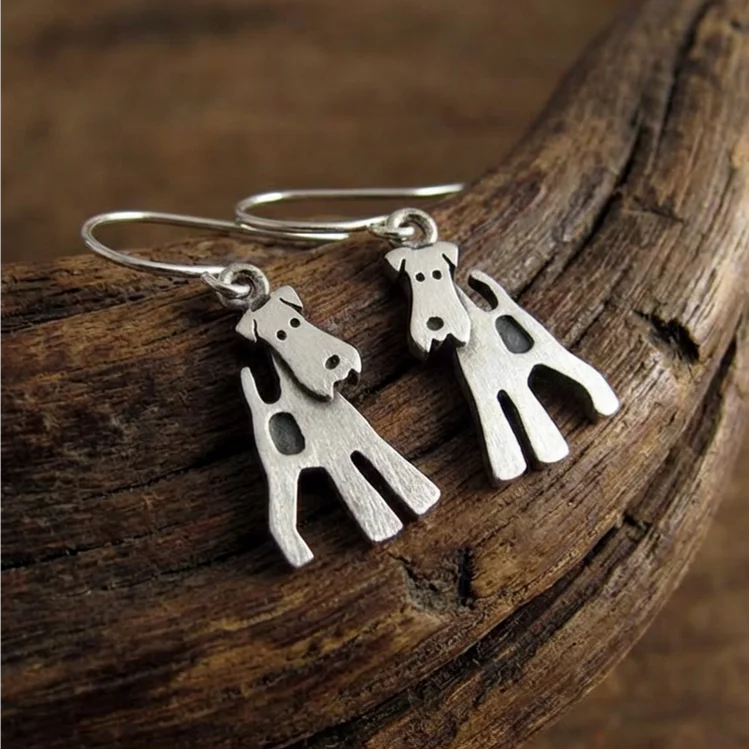 Vintage Wire Fox Terrier Earrings - Image 2