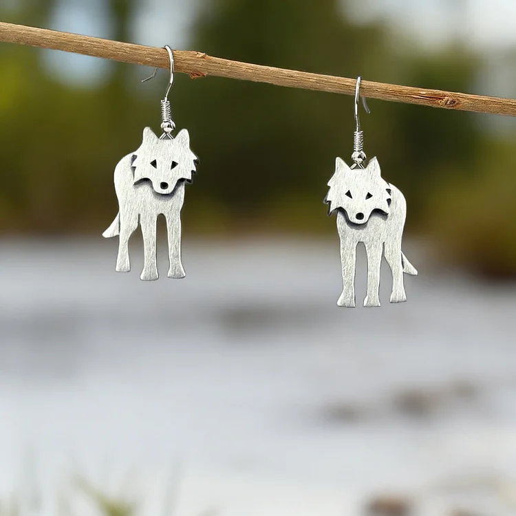 Vintage Wolf Earrings - Image 2