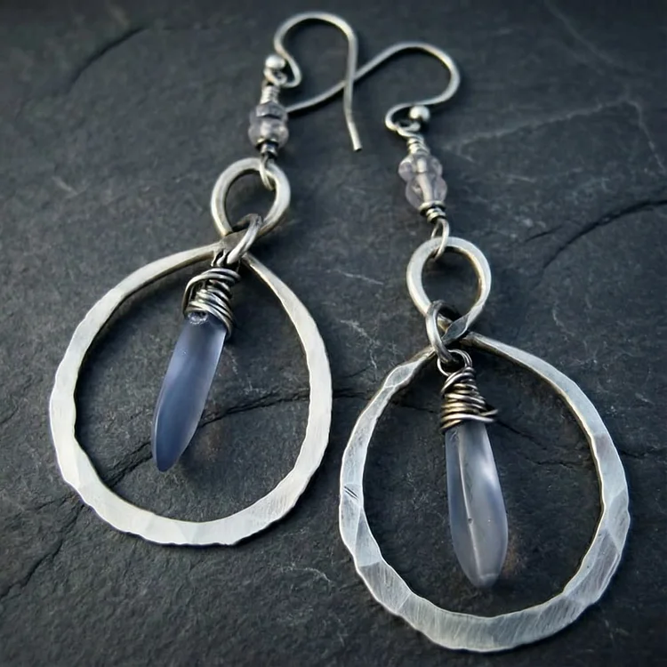 Vintage Wrapped Moonstone Earrings - Image 2
