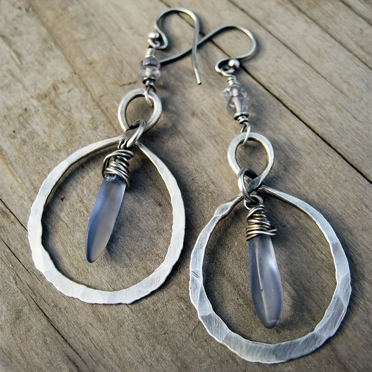 Vintage Wrapped Moonstone Earrings - Image 3